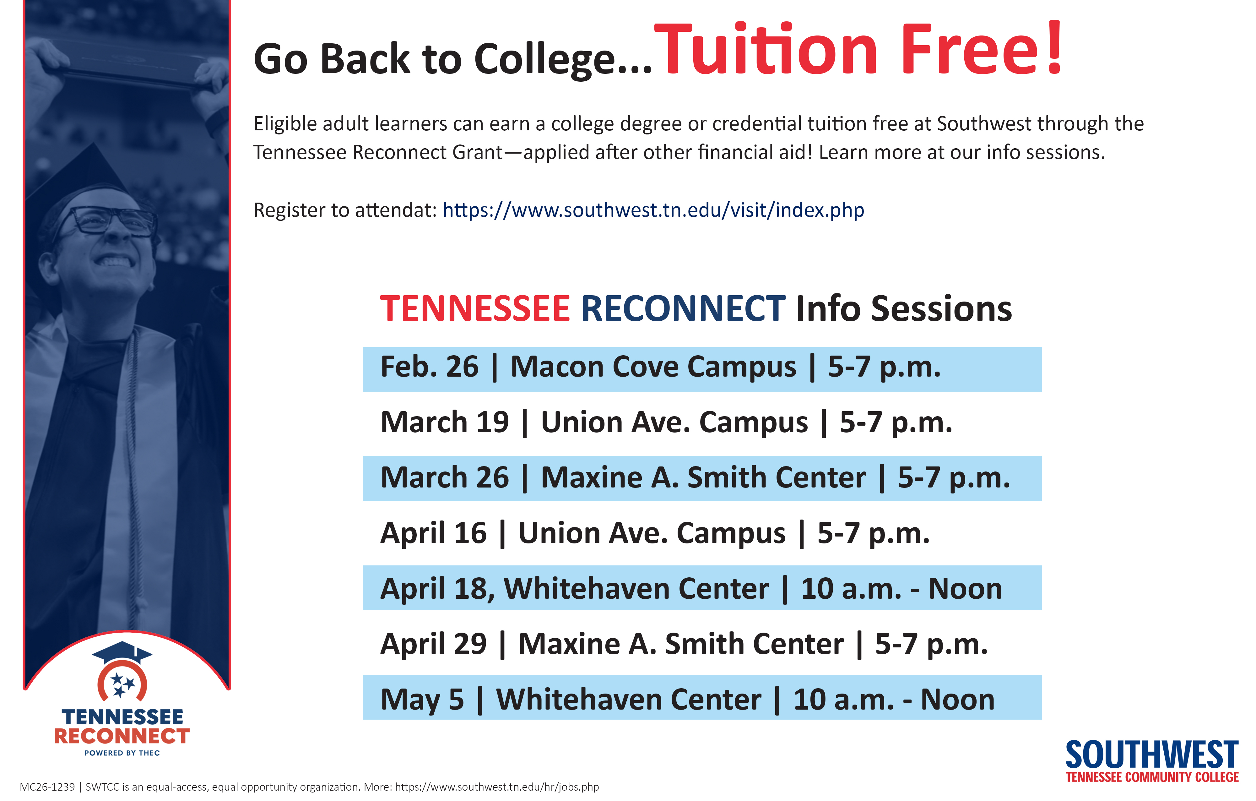 Tennessee Reconnect Spring 2026 sessions