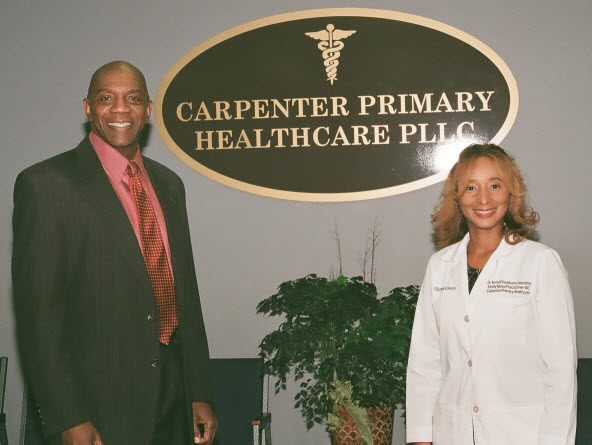 Pictured of Dr. Terri Carpenter (R) and Kenneth Carpenter, owners of Carpenter Primary Healthcare PLLC
