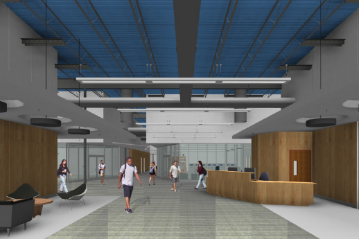 Interior rendering of the new Southwest Tennessee Community College Whitehaven Center