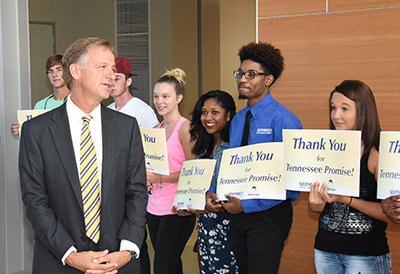 Bill Haslam with Tennessee Promise Students