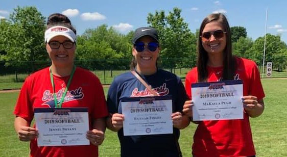 All-TCCAA Saluqis (L-R) Jennie Bryant, Hannah Finley and MaKayla Pugh.