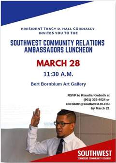 Southwest Community Relations Ambassadors luncheon is March 28 