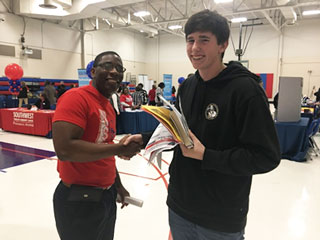 Southwest Ambassador Brandon Johnson welcomed Joshua Sailors, a Junior from Cordova High School who is getting an early start on applying to colleges.