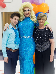 Well-known local drag queen Bella DuBalle poses with her partner, Luke Conner, and mother, Lynda Kyle, at Southwest’s Second-Chance Prom