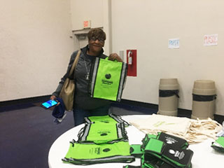 Keep Tennessee Beautiful Community Services Coordinator Stine Cooperwood passed out environmental tote bags at the expo.  