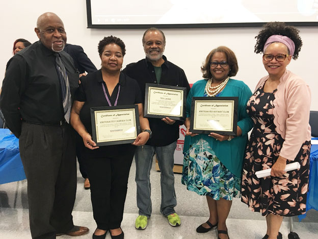 Levi Frazier, Keisha Earnest, Ted Lange, Patrice Robinson and Deborah Frazier at the Night at Whitehaven event. 