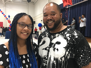 Freshman Maria Tyler and her father, Marion