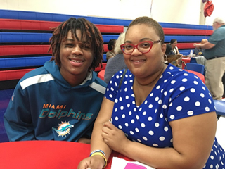 Freshman Decorian Richardson and his mother, Doneisha Odum