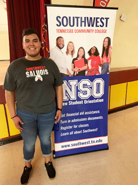 Flores is involved in the student ambassador program which helps students at Memphis area high schools register for classes. 