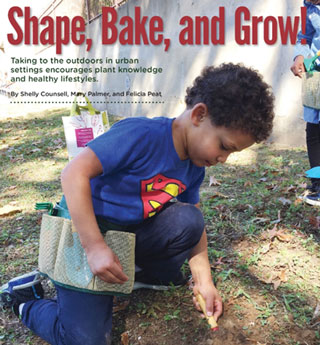 Cover page of the July/August 2020 issue of Science and Children featuring “Shape, Bake, and Grow!”, an article co-written by Campus Child Care Services Director Dr. Mary Palmer.