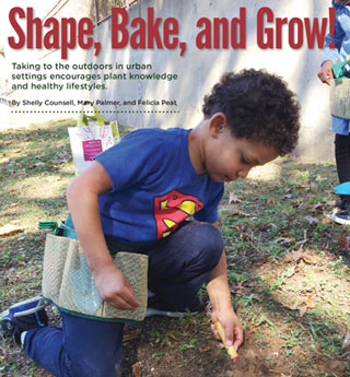 Cover page of the July/August 2020 issue of Science and Children featuring “Shape, Bake, and Grow!”, an article co-written by Campus Child Care Services Director Dr. Mary Palmer. 