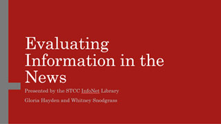 Whitney Snodgrass presented a section on identifying misinformation during the Evaluating Information in the News webinar.