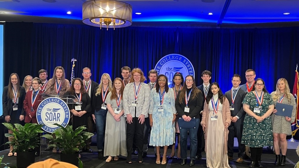 PTK students pose for a photo at the TBR Student Honors Luncheon in Nashville on March 30, 2022.