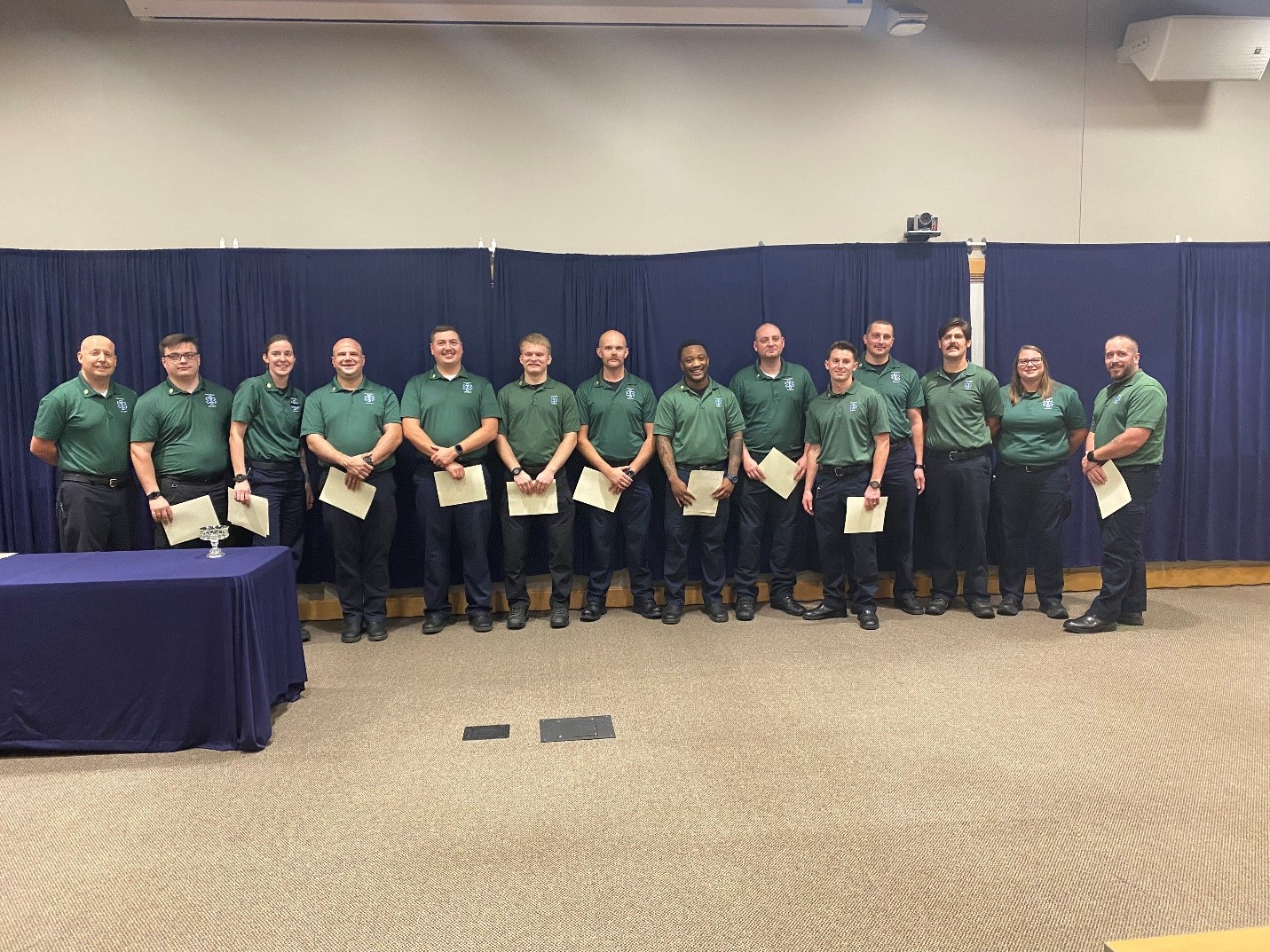 Emergency Medical Services students receive their paramedic certificates during graduation ceremonies Aug. 11, 2022 at the Dr. Nathan Essex Nursing, Natural Sciences and Biotechnology Building.