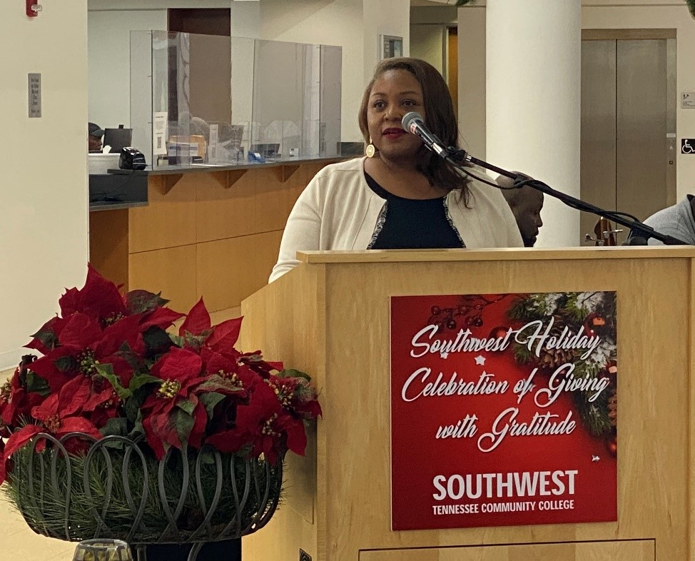 Southwest President Dr. Tracy D. Hall at the College’s donor appreciation reception Dec. 8, 2022.