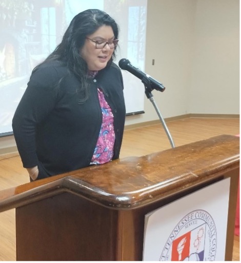 Alma Rutludge, interim associate vice president for student success and experience, encourages inductees to explore, ask questions, and soak up knowledge.